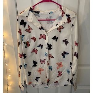 Butterfly Button Up Blouse